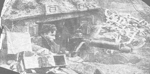 Members of C Coy 1st Middlesex, in action, 1944